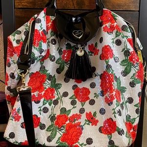 Betsy Johnson Polka Party Tote/Weekender Bag